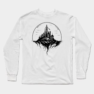 Castle Fortress Fantasy Dream Vector Graphic Long Sleeve T-Shirt